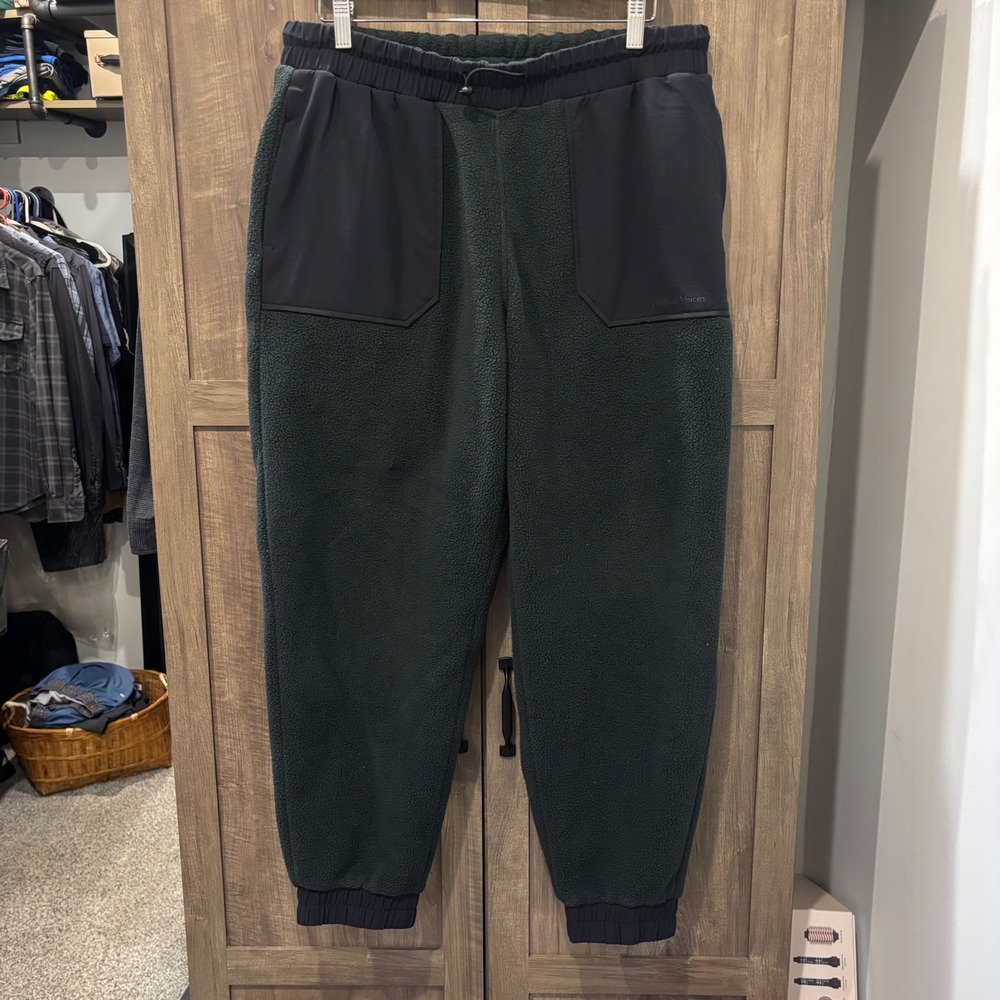 Outdoor Voices Mens Fleece Joggers Black Pants Large